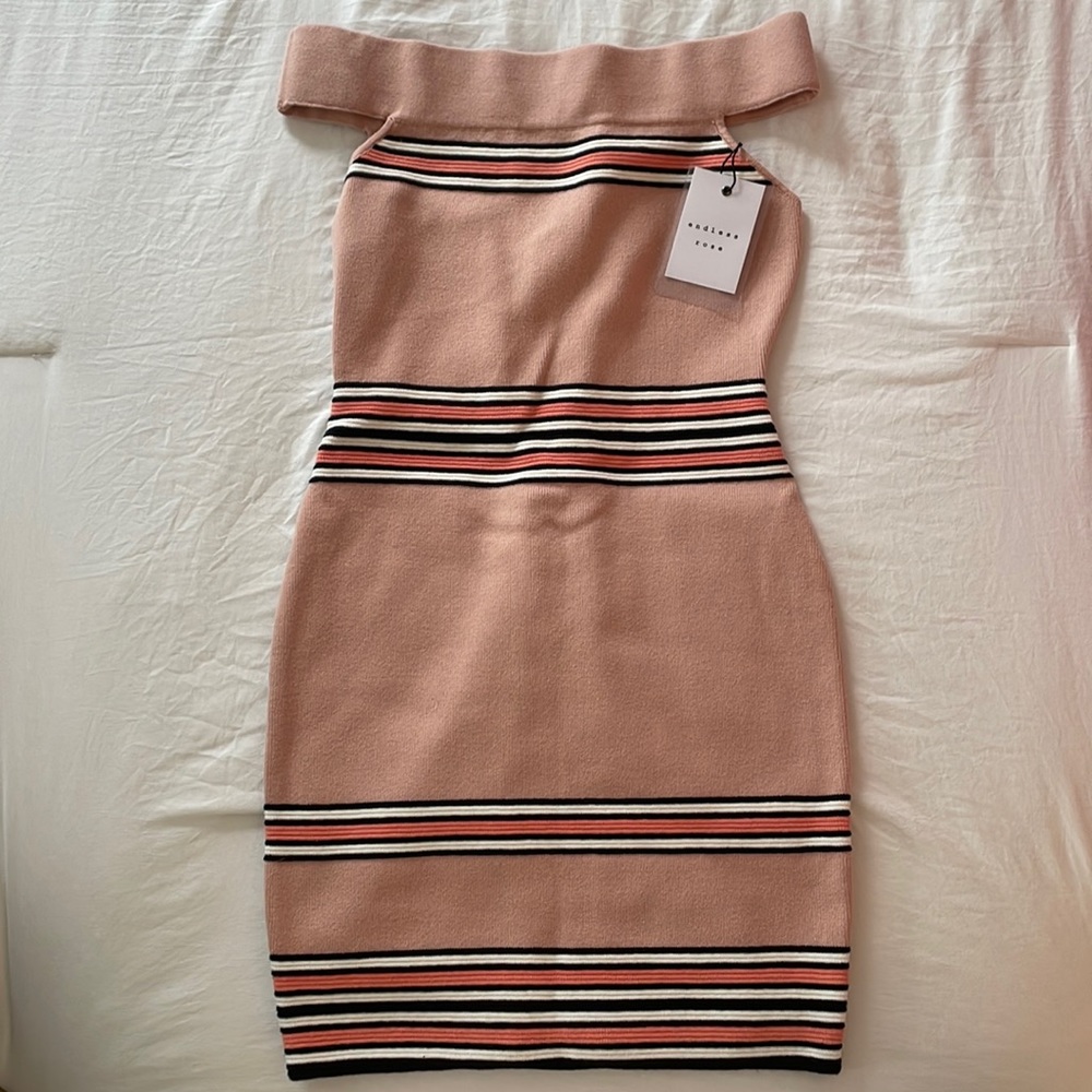 pink off the shoulder dress